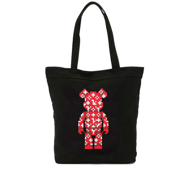 SUP BEAR 8-BIT APPLIQUÉ TOTE BAG