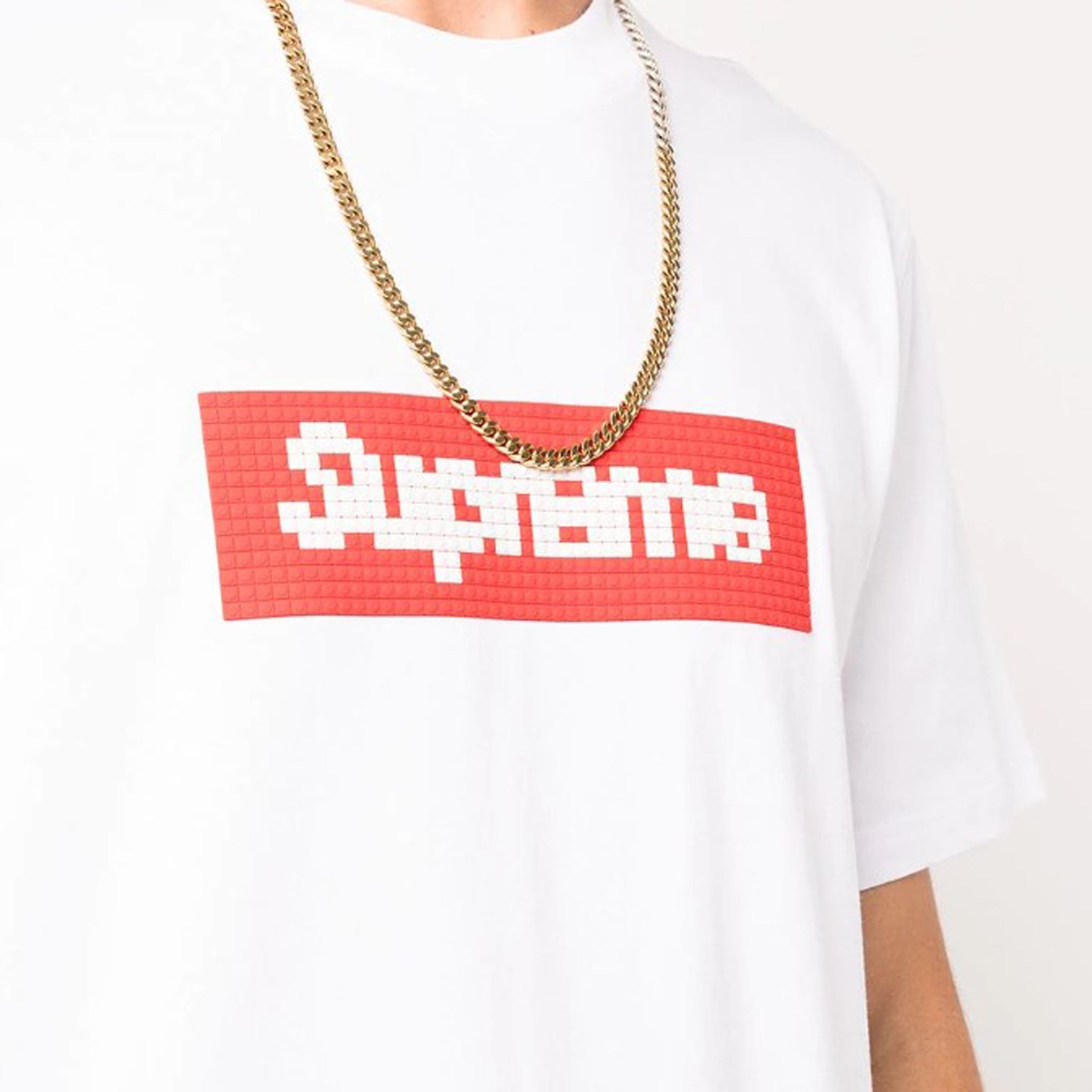 “RED BOX” 8-BIT APPLIQUÉ TEE - Mostly Heard Rarely Seen