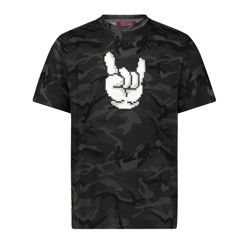 ROCK ON T-SHIRT DK GREY CAMO